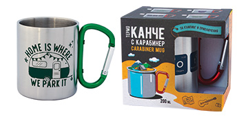 Термо канчета с карабинер - неръждаема стомана