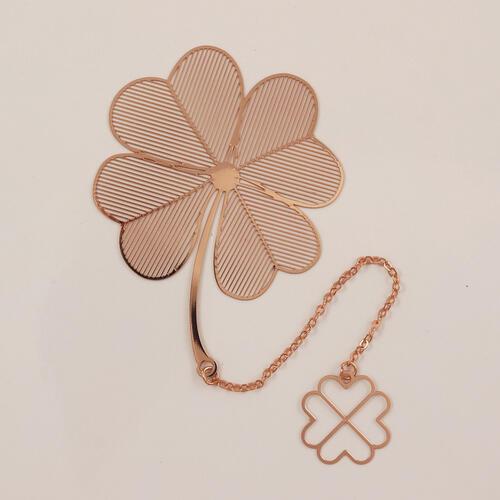 Metal bookmark Clover