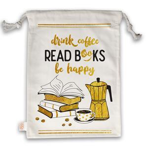 Book lover tote bag | Drink coffee, read books, be happy