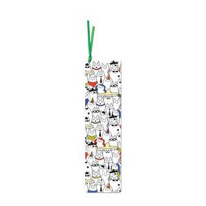 Bookmark with ribbon | A crowd of cats