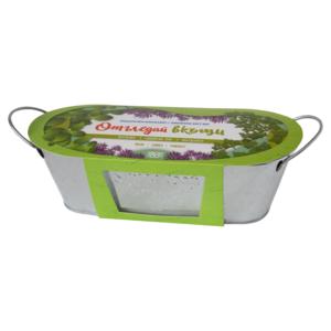 Grow at home | Metal pot - Basil, Onion and Parsley